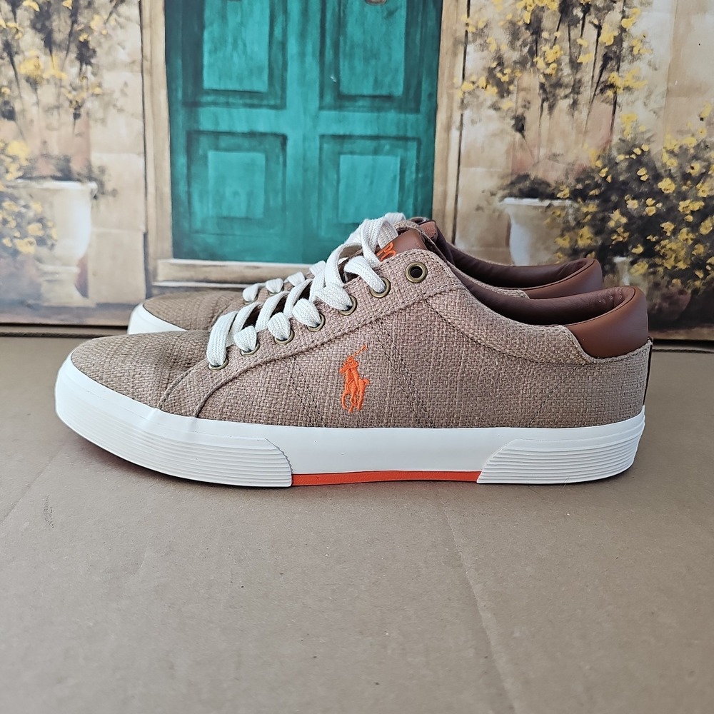 Polo Ralph Lauren Carney Men's Size 10.5D Brown Lace Up Casual Boat Shoe Sneaker